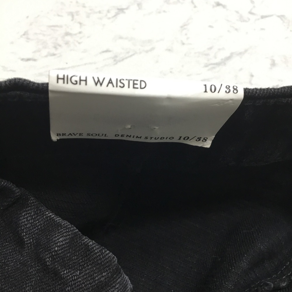 Brave Soul Denim Studio Mindy High Waisted Lace up Shorts Black 10/38 - Picture 10 of 11